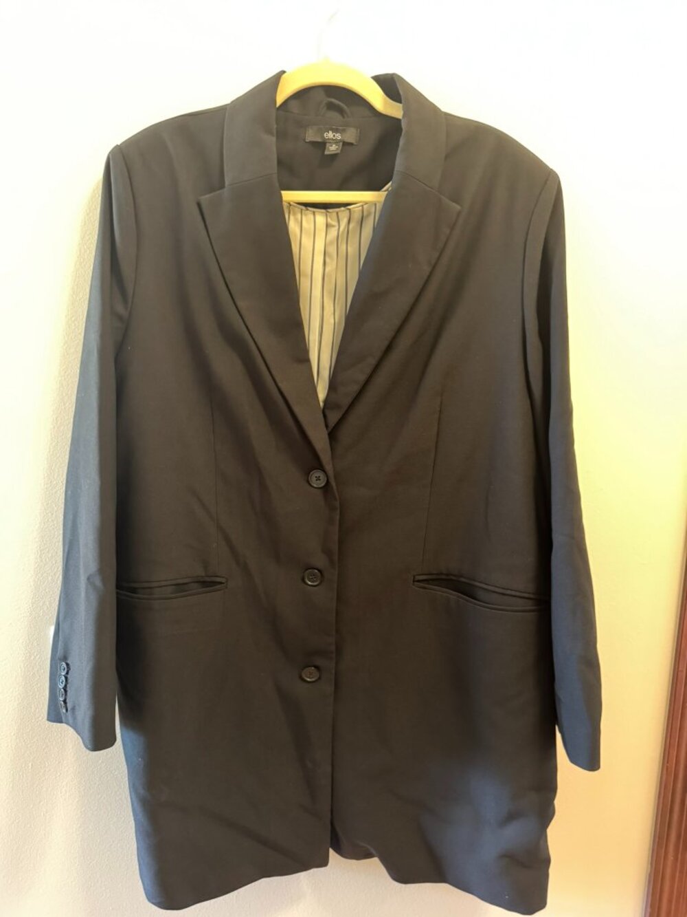 ELLOS Black Long Sleeve Blazer Jacket - 20